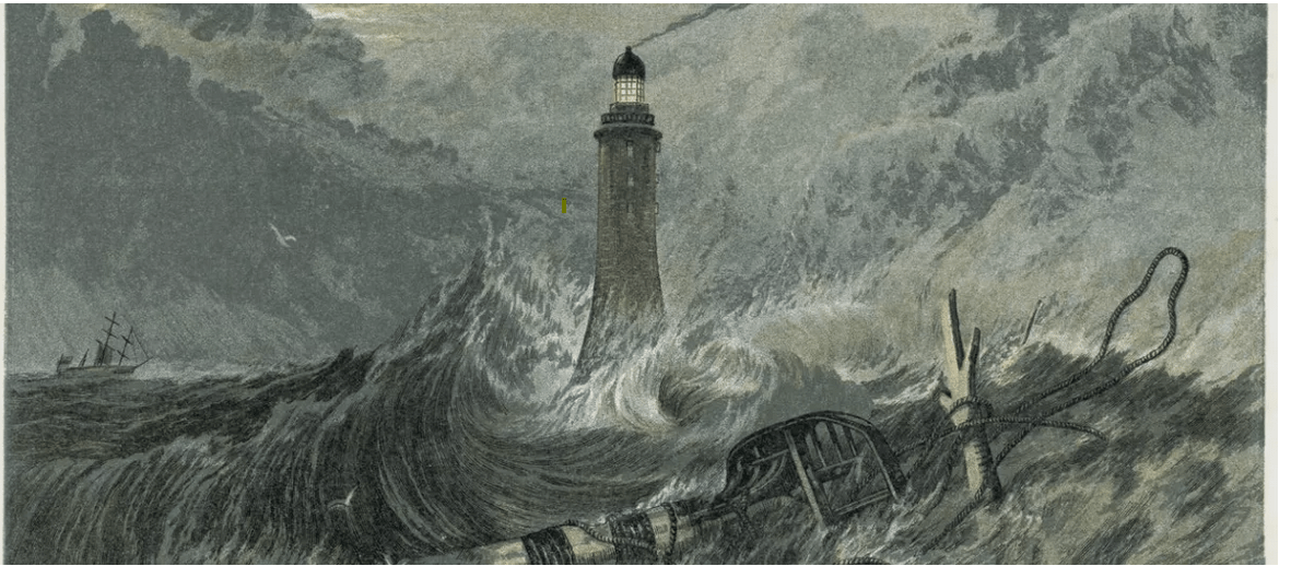 El Faro de Eddystone durante una tormenta